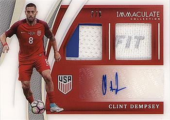 2021 Panini Immaculate Collection - Dual Swatch Autographs Jersey Number #DU-CD Clint Dempsey Front