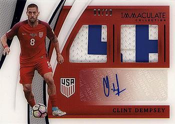 2021 Panini Immaculate Collection - Dual Swatch Autographs Sapphire #DU-CD Clint Dempsey Front