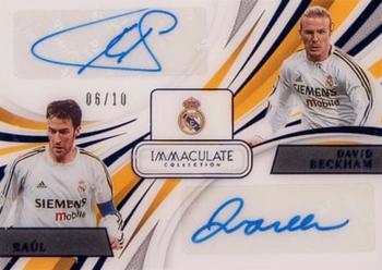 2021 Panini Immaculate Collection - Immaculate Dual Autographs Sapphire #DA-RM David Beckham / Raul Front