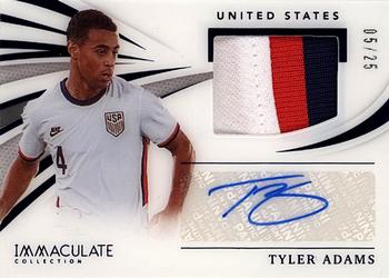 2021 Panini Immaculate Collection - Memorabilia Autographs Sapphire #MA-TYA Tyler Adams Front