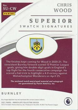 2021 Panini Immaculate Collection - Superior Swatch Signatures Ruby Premier League #SU-CW Chris Wood Back