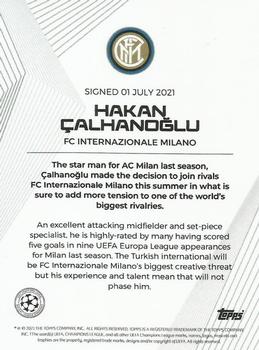 2021 Topps Summer Signings UEFA Champions League #NNO Hakan Calhanoglu Back