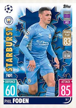 2021-22 Topps Match Attax Champions & Europa League Extra - Starburst #SB1 Phil Foden Front