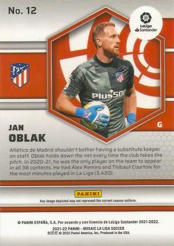 2021-22 Panini Mosaic La Liga #12 Jan Oblak Back