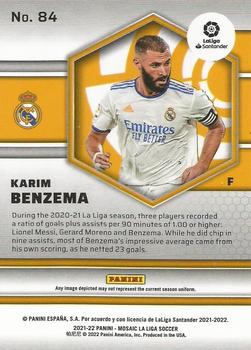 2021-22 Panini Mosaic La Liga #84 Karim Benzema Back