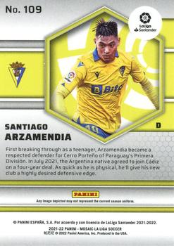 2021-22 Panini Mosaic La Liga #109 Santiago Arzamendia Back