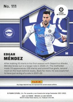 2021-22 Panini Mosaic La Liga #111 Edgar Mendez Back