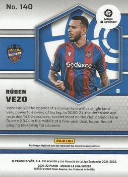 2021-22 Panini Mosaic La Liga #140 Ruben Vezo Back