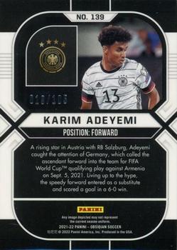 2021-22 Panini Obsidian #139 Karim Adeyemi Back