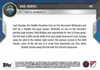 2022 Topps Now MLS #095 Raul Ruidiaz Back
