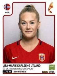 2017 Panini UEFA Women's EURO 2017 The Netherlands Stickers #52 Lisa-Marie Karlseng Utland Front