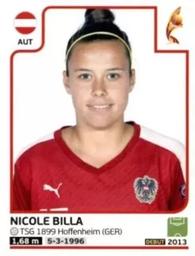 2017 Panini UEFA Women's EURO 2017 The Netherlands Stickers #234 Nicole Billa Front