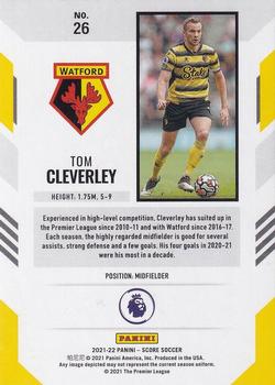 2021-22 Score Premier League #26 Tom Cleverley Back