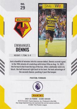 2021-22 Score Premier League #29 Emmanuel Dennis Back
