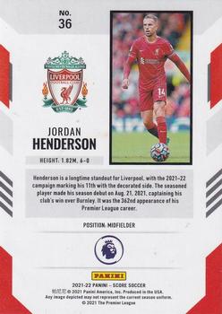 2021-22 Score Premier League #36 Jordan Henderson Back