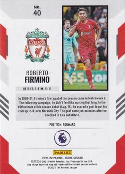 2021-22 Score Premier League #40 Roberto Firmino Back