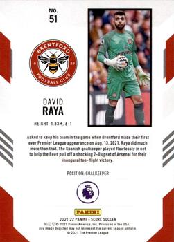 2021-22 Score Premier League #51 David Raya Back