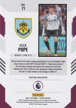 2021-22 Score Premier League #71 Nick Pope Back