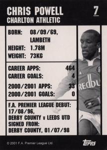 2001 Topps F.A. Premier League Mini Cards (Topps Bubble Gum) #7 Chris Powell Back