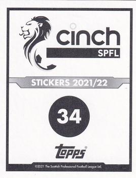 2021-22 Topps SPFL Stickers #34 Stephen Welsh Back