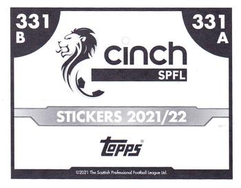 2021-22 Topps SPFL Stickers #331 Fraser Murray / Liam Polworth Back