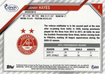 2021-22 Topps Chrome SPFL #2 Jonny Hayes Back