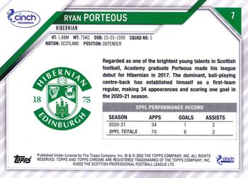 2021-22 Topps Chrome SPFL #7 Ryan Porteous Back