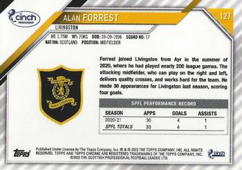 2021-22 Topps Chrome SPFL #127 Alan Forrest Back