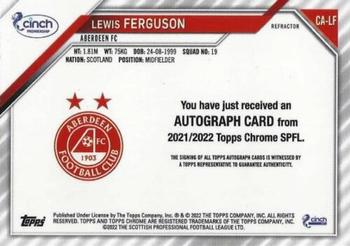 2021-22 Topps Chrome SPFL - Autographs #CA-LF Lewis Ferguson Back
