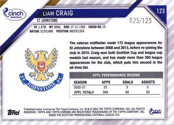 2021-22 Topps Chrome SPFL - Blue Tartan #123 Liam Craig Back
