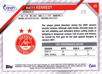 2021-22 Topps Chrome SPFL - Red Tartan #65 Matty Kennedy Back