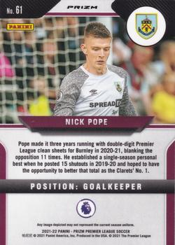 2021-22 Panini Prizm Premier League - Prizms Pink Ice #61 Nick Pope Back