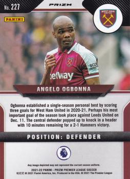 2021-22 Panini Prizm Premier League - Prizms Red White and Blue #227 Angelo Ogbonna Back