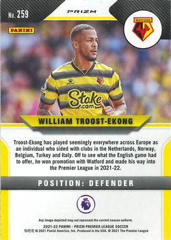 2021-22 Panini Prizm Premier League - Prizms Silver #259 William Troost-Ekong Back