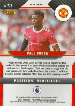 2021-22 Panini Prizm Premier League - Prizms Silver #278 Paul Pogba Back