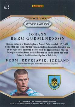 2021-22 Panini Prizm Premier League - Brilliance #5 Johann Berg Gudmundsson Back