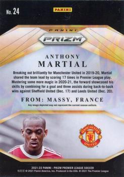 2021-22 Panini Prizm Premier League - Brilliance #24 Anthony Martial Back