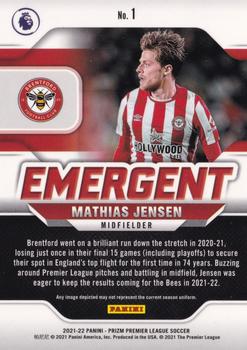 2021-22 Panini Prizm Premier League - Emergent #1 Mathias Jensen Back