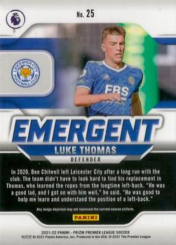 2021-22 Panini Prizm Premier League - Emergent #25 Luke Thomas Back