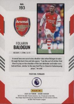2021-22 Score Premier League - Gold Lava #193 Folarin Balogun Back