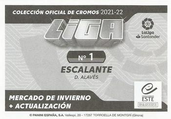 2021-22 Panini LaLiga Santander Este Stickers - Mercado de Invierno #1 Gonzalo Escalante Back