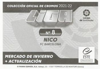 2021-22 Panini LaLiga Santander Este Stickers - Mercado de Invierno #8 Nico Gonzalez Back