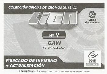 2021-22 Panini LaLiga Santander Este Stickers - Mercado de Invierno #9 Gavi Back