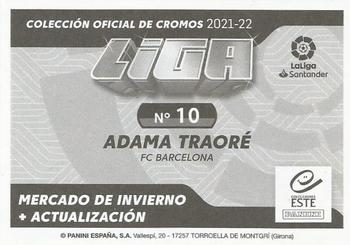 2021-22 Panini LaLiga Santander Este Stickers - Mercado de Invierno #10 Adama Traore Back