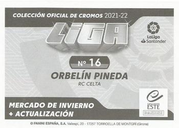 2021-22 Panini LaLiga Santander Este Stickers - Mercado de Invierno #16 Orbelin Pineda Back