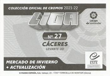 2021-22 Panini LaLiga Santander Este Stickers - Mercado de Invierno #27 Martin Caceres Back