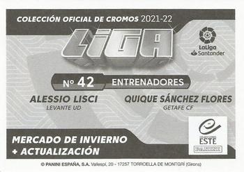 2021-22 Panini LaLiga Santander Este Stickers - Mercado de Invierno #42 Alessio Lisci / Quique Sanchez Flores Back