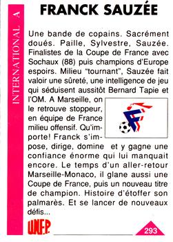 1992-93 Panini U.N.F.P. Football #293 Franck Sauzee Back