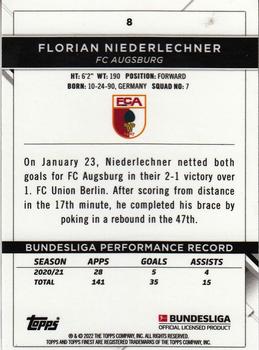 2021-22 Finest Bundesliga #8 Florian Niederlechner Back