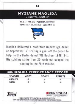2021-22 Finest Bundesliga #14 Myziane Maolida Back